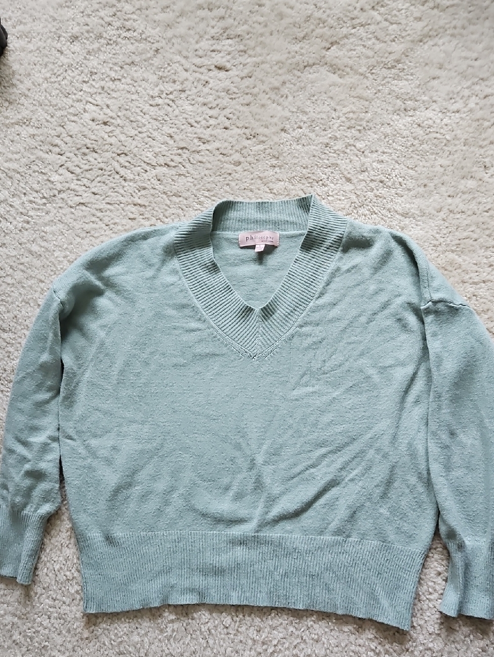 Philosophy Mint Green V-Neck Sweater